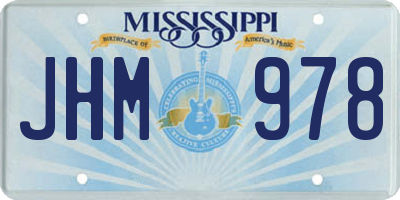 MS license plate JHM978