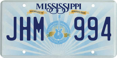 MS license plate JHM994