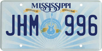 MS license plate JHM996