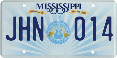 MS license plate JHN014