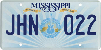 MS license plate JHN022