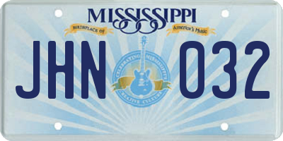 MS license plate JHN032