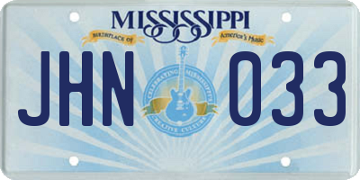 MS license plate JHN033