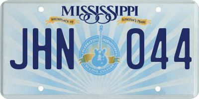 MS license plate JHN044