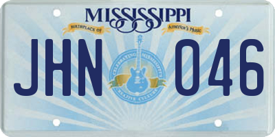 MS license plate JHN046