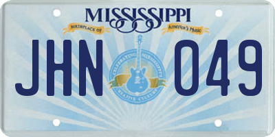 MS license plate JHN049