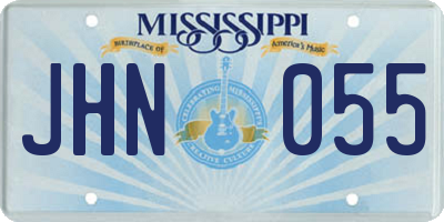 MS license plate JHN055