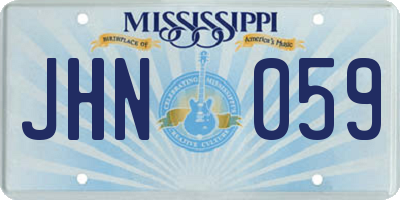 MS license plate JHN059