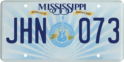 MS license plate JHN073