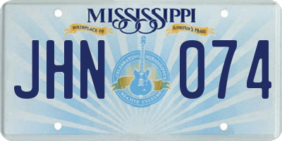 MS license plate JHN074