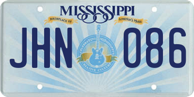 MS license plate JHN086
