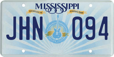 MS license plate JHN094