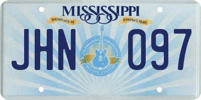 MS license plate JHN097