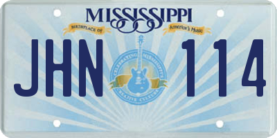 MS license plate JHN114