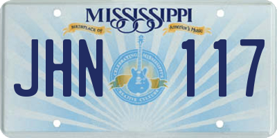 MS license plate JHN117