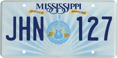 MS license plate JHN127