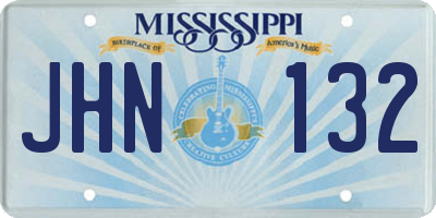 MS license plate JHN132