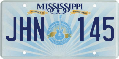 MS license plate JHN145