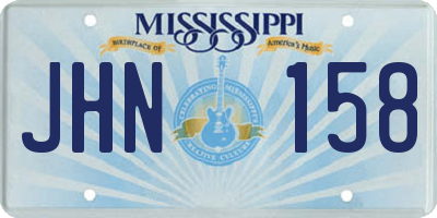 MS license plate JHN158