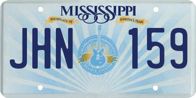 MS license plate JHN159