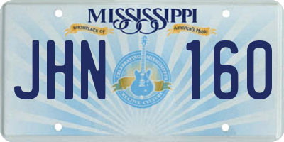 MS license plate JHN160