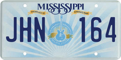 MS license plate JHN164