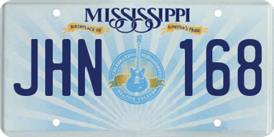 MS license plate JHN168