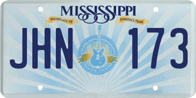 MS license plate JHN173