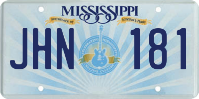 MS license plate JHN181