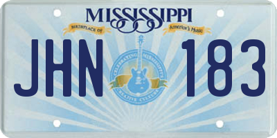 MS license plate JHN183