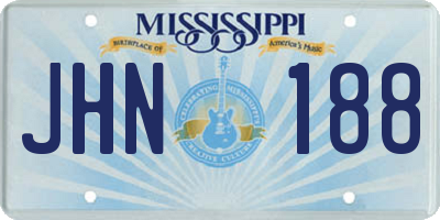 MS license plate JHN188