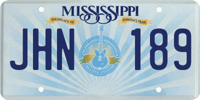 MS license plate JHN189