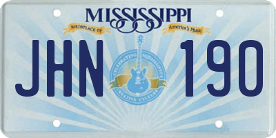 MS license plate JHN190