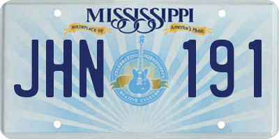 MS license plate JHN191