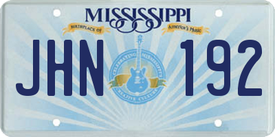 MS license plate JHN192