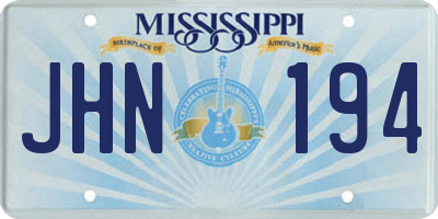 MS license plate JHN194