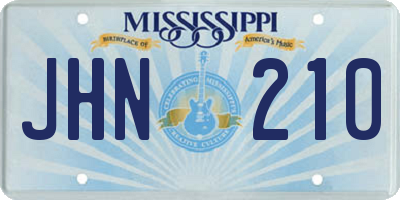 MS license plate JHN210