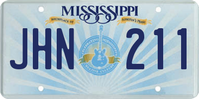 MS license plate JHN211