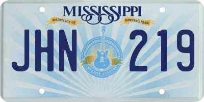 MS license plate JHN219
