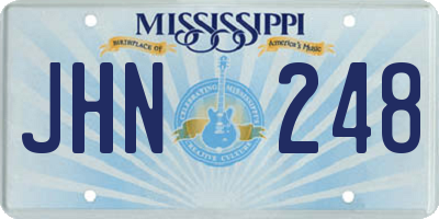 MS license plate JHN248