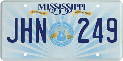 MS license plate JHN249