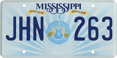 MS license plate JHN263