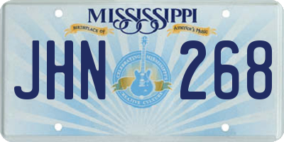 MS license plate JHN268