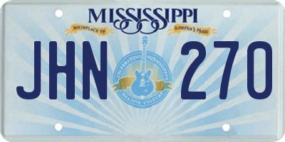 MS license plate JHN270