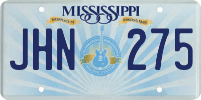 MS license plate JHN275
