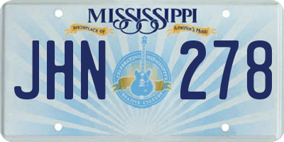 MS license plate JHN278