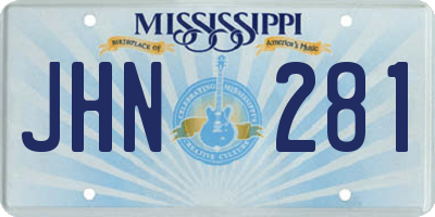 MS license plate JHN281