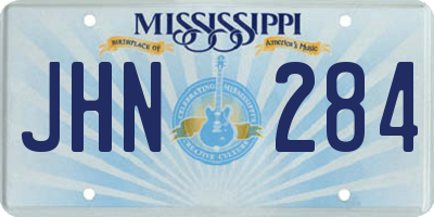 MS license plate JHN284