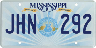 MS license plate JHN292