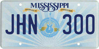 MS license plate JHN300